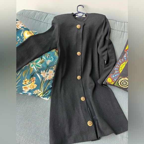 Buttons Vintage Sweater Dress Wool Blend Jennifer Robert’s 12 - Picture 2 of 8